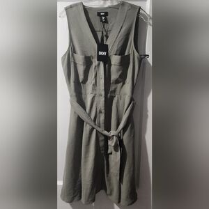 DKNY Olive Sleeveless Midi Dress